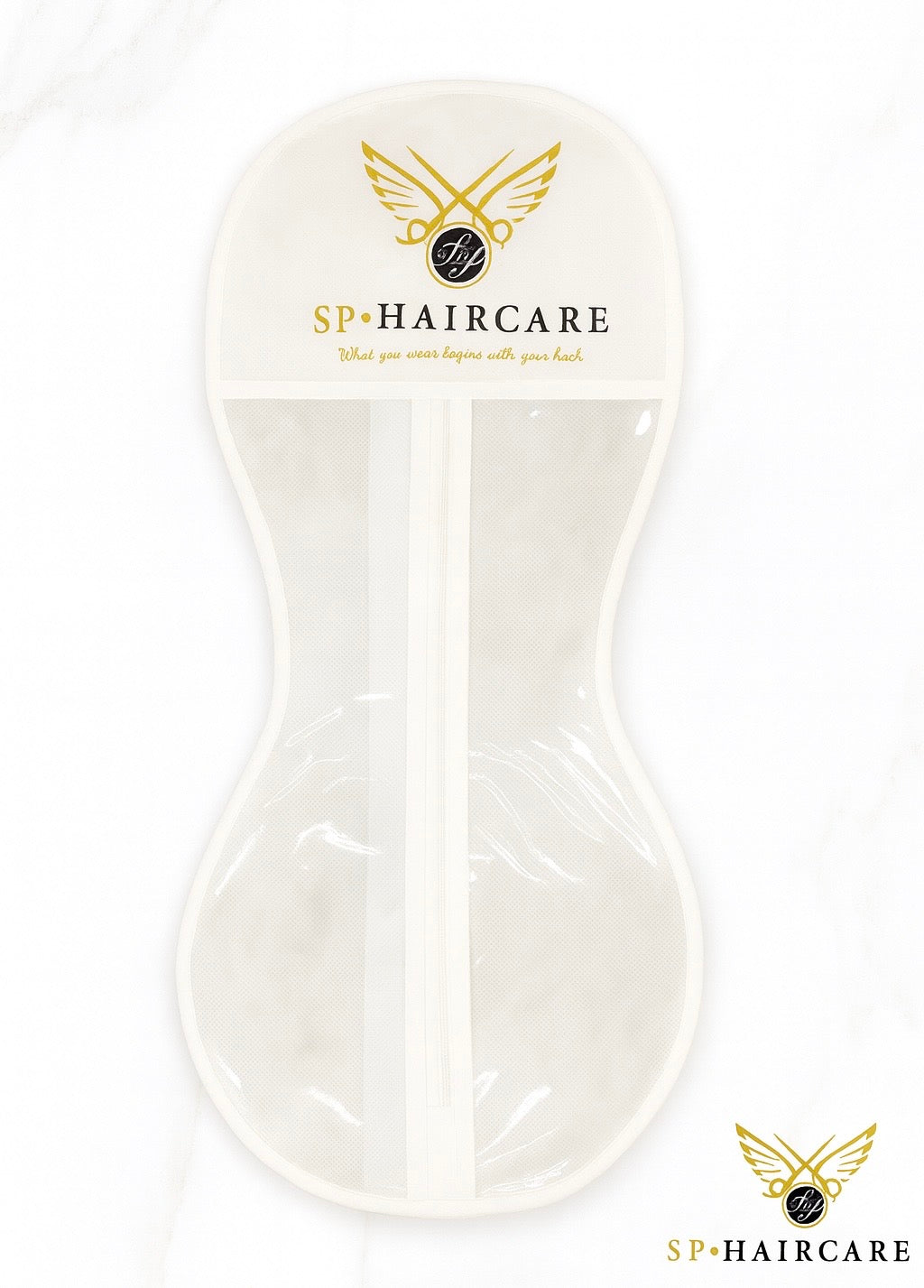SP HairCare hair extension bag and hanger